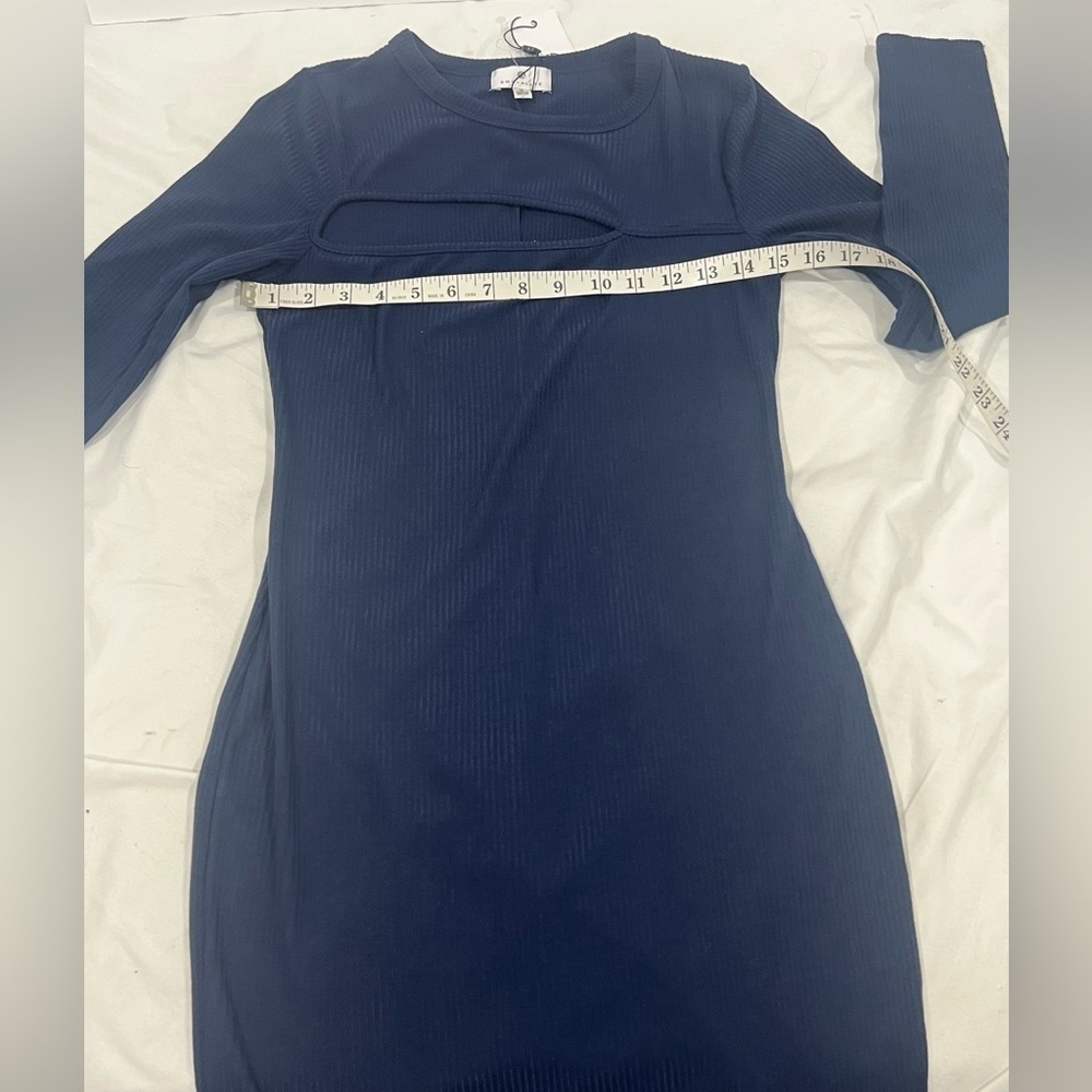 Socialite asymmetric cutout long sleeve bodycon mini dress size M - Picture 9 of 10